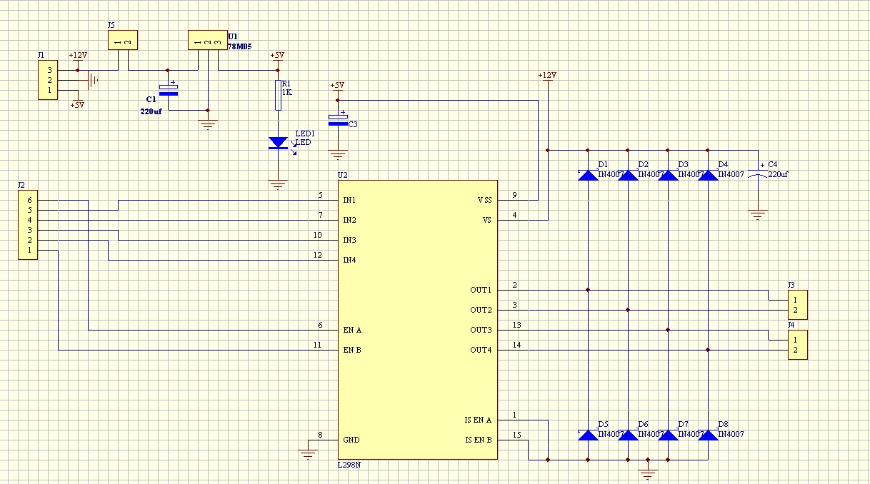 Diagrama electrónico del Módulo L298N